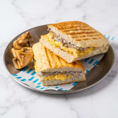 SCRUMBLED EGG WITH MUSHROOM SANDWICH